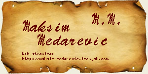 Maksim Medarević vizit kartica